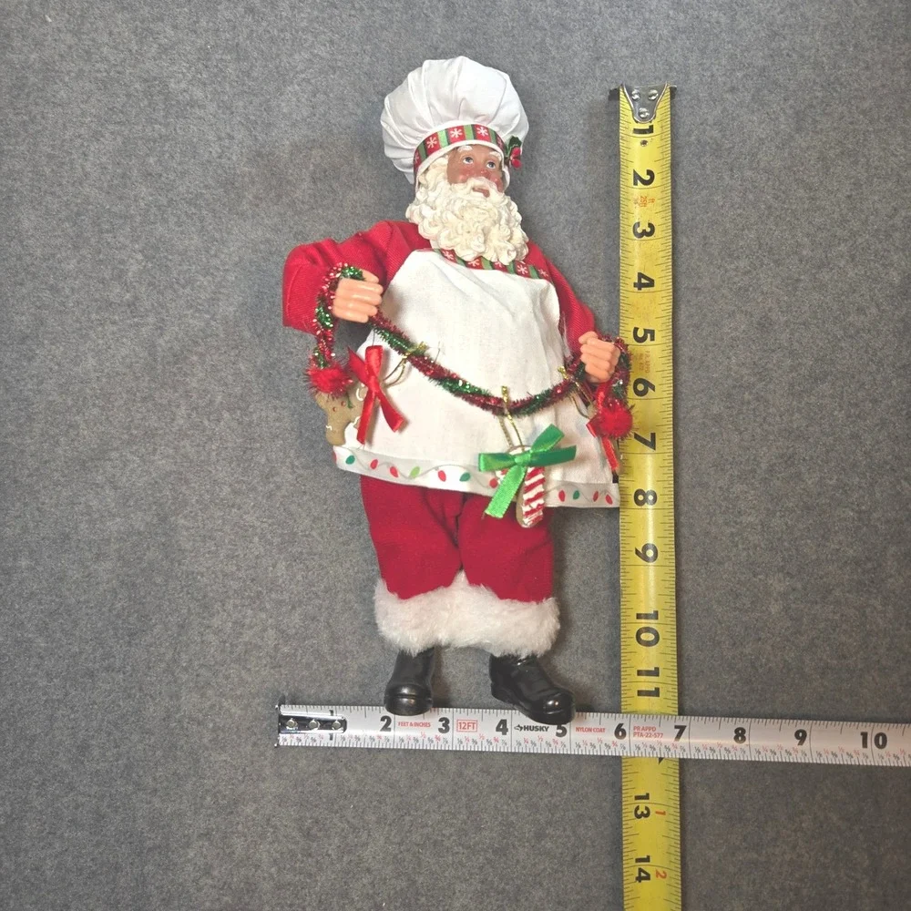 Chef Santa Claus 11 Inch Figurine Christmas Kitchen Decor Gingerbread Garland